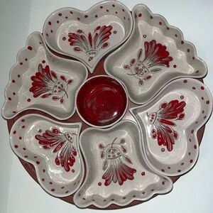 Cleminson's Galagray Ware Hearts & Fans Shape Complete Lazy Susan